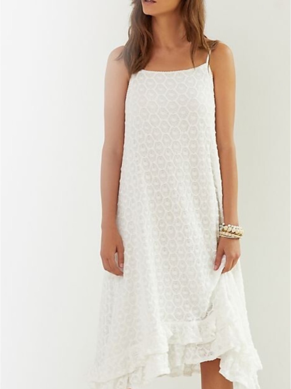 Anthropologie Ruffle Crochet midi dress
